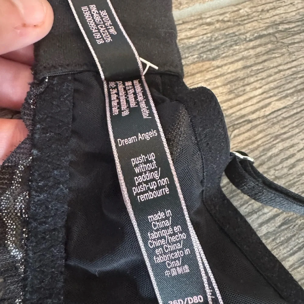 Victoria's Secret Dream Angels unlined demi bra in black lace 36D